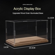 1/32 1/24 1/9 Acrylic Transparent Toy Car Model Display Box Ring LED Light Wooden Dust Cover High Tr