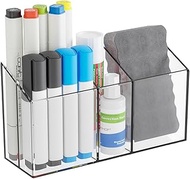 Yieach Clear Magnetic Dry Erase Marker Holder for Whiteboard -With Magnet and Adhesive - Non Slip Ma