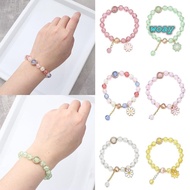 WOAY Korean Daisy Bracelet, Lucky Elastic Bohemian Bracelet,  Multicolor Handmade Bracelet Bohemian 