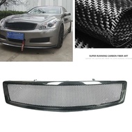 Real Carbon Fiber/Fiberglass Grille Front Grill For Infiniti G G35 G37 2007-2009 4 Door Only Upper B