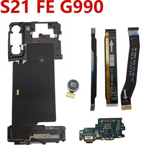 For Samsung S21 FE G990E G990U G990N G990B NFC Wireless Charge Signal LCD Main Antenna Microphone Bo