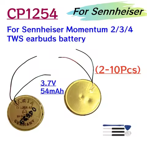 2-10Pcs CP1254 Battery for Sennheiser Momentum True Wireless 2/3/4 MTW/M3IETW/M3AEBT With 2 wires CP