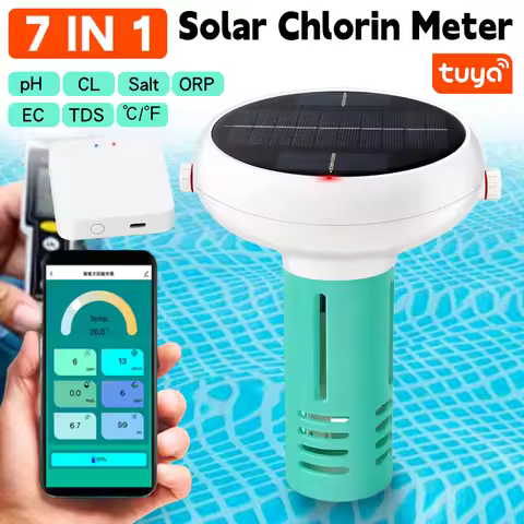 Tuya ZigBee Intelligent Chlorin Meter 7IN1 PH ORP Total Dissolved Solids Salinity Temp CL Test Meter