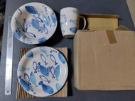 全新品  皇瓷 盤 碗 杯 組 (3樣一組)