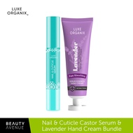 Luxe Organix Nail and Cuticle Castor Serum Lavender Essence Hand Cream Bundle