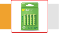 GP RECYKO RECHARGEABLE BATTERY AA 4S 1300MAH