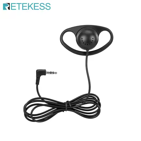 Retekess TT028 3.5mm D Shape Earpiece Headset Single Side Ear Hook Earphone for Wireless Radio Tour 