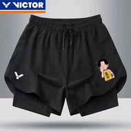 Victor Badminton Shorts 2024 New Design American Basketball Shorts Men Women Double Layer with Inner