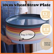 30cm Wheat Straw Plate/Pinggan Plastik/Plastic Plate/Piring Plastik/Dinner Plate/Set Pinggan Plastik
