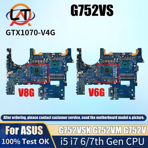 G752VS i7-6700HQ i7-6820HK CPU GTX1060/GTX1070 GPU Mainboard For ASUS ROG G752VS G752VSK G752VM GFX7