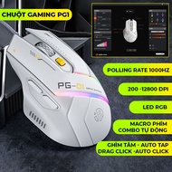 Chuột gaming có dây SIDOTECH PG1 led RGB 6 nút bấm polling rate 1000hz 12800DPI có app chuột chơi ga