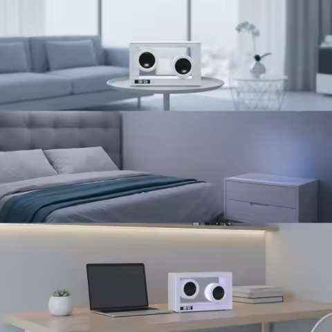 Transparent Speaker Bluetooth Speaker with Clock Gadget Modern Portable for Students, Desk, Nightsta