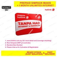 HOTLINK (Tanpa Had) UNLIMITED PREPAID SIMCARD with 1 MONTH INTERNET SIM FREE @ maxis yes celcom xpax umobile unifi digi