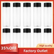10Pcs 400Ml/13.5Oz Plastic Juice Bottle Transparent Coarse Cereals Storage Container Beverage Bottle