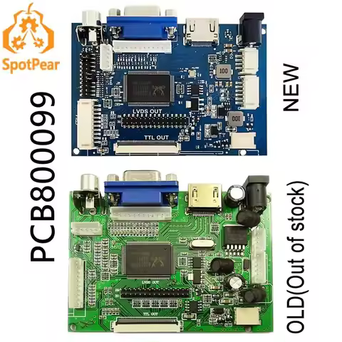 PCB800099 LCD Screen Car GPS Raspberry Pi Display LCD Driver Board HDMI VGA AV to TTL RGB LVDS