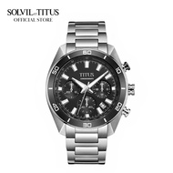 Solvil et Titus Modernist Chronograph Quartz in Black Dial and Stainless Steel Bracelet Men Watch W06-03265-001