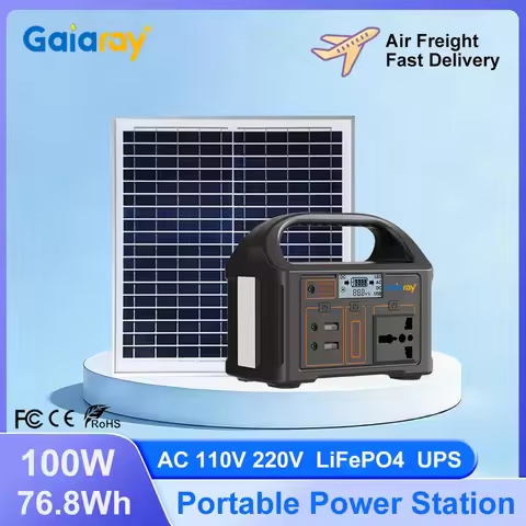 Gaiaray Portable Power Station 100W Solar Generator Emergency Power Bank 220V 110V Charging Station