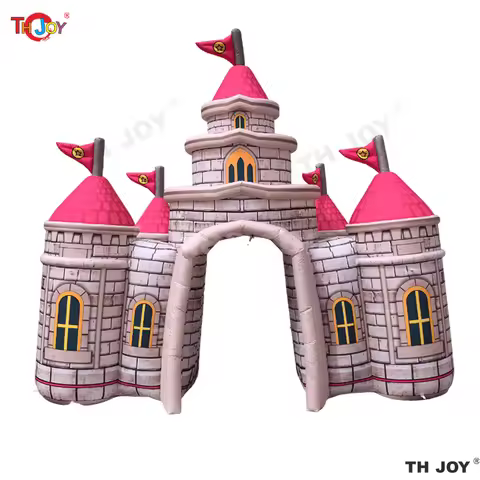 8m wide King's Castle Outdoor Inflatable Arch City Wall Archway Gate Entrance for park