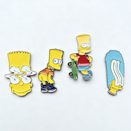 4pcs the Simpsons Comedy Anime TV Series Enamel Pins Set Cartoon Lapel Brooch Badges Funny Jewelry G