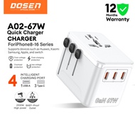 DOSEN Universal Adapter Travel International 35W USB C Adapter Fast Charger QC 3.0 Charger Type C Pl