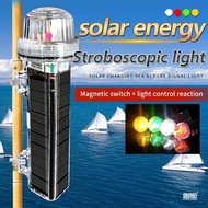 LED Solar Powered Beacon Light Marine Signal Warning Flashing Light Navigation Beacon Night Safety F