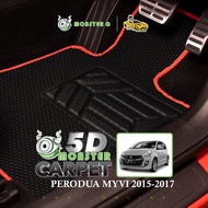Monster Q 5D Car Carpet - PERODUA MYVI 2015-2017