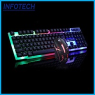 InfoTech T350 Backlit light Gaming Keyboard and Mouse Combo Usb wired pc laptop