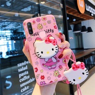 Hoạt Hình Màu Hồng Dành Cho VIVO S1 Y11 Y12 Y15 Y17 U10 Hello Kitty Dễ Thương Có Dây Buộc Giá Đỡ Ốp