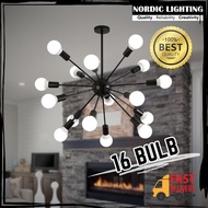 Nordic Lighting 16 Head Pendant Light E27 Holder Home Decor Loft Metal Chandelier Ceiling Light Lampu Siling  (2488-16)