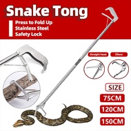 Snake Tweezers Snake Clamp Catcher Reptile Grabber Universal Foldable Stainless Steel Snake Predator
