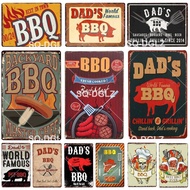 DAD'S BBQ Plaque Metal Sign Vintage Tin Sign Bar Decoration Home Decor Wall Sticker Pub Painting Res
