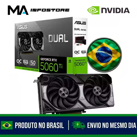 Asus Dual NVIDIA GeForce RTX 5060 Ti OC 16GB DDDR7 DLSS Ray Tracking DUAL-RTX5060TI-O16G Video Card