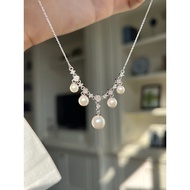 Ds925 Austrian Shijia Pearl Smart Tassel Sterling Silver Necklace Niche Design High-End Temperament 