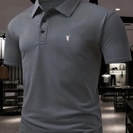 Polo Men's Shirt T-Shirt Breathable Clothes Polo Shirt Short-Sleeved T-Shirt Top Men Lapel Polo Embr