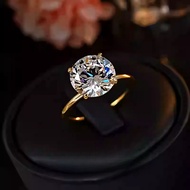 [ 4ct Lab Carbon Diamond ]- (SIZE AVAILABLE) - CARBON D14M0ND - Women's Gold Rings 4CT