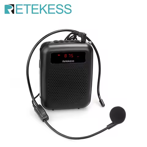 RETEKESS PR16R Megaphone Portable Voice Amplifier Microphone Speaker 12W FM Recording Mp3 Player FM