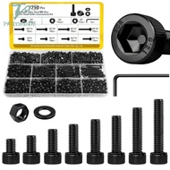 Hex Socket Head M3 Screws 750PCS Assortment Kit M3x6/8/10/12/16/20/25/30 mm Bolts for 3D Printer DIY