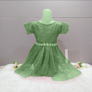 DRES BURKAT TUTU TANGAN RENDA ANAK PEREMPUAN 1 - 8 TAHUN // MERAH MAROON // TERLARIS DAN TERMURAH