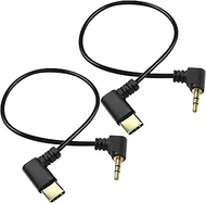 XMSJSIY Type C to 2.5mm Audio Cable USB C Male to 2.5mm TRS 3 Pole Male AUX 90 Degree Right Angle He
