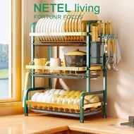 qKzS NETEL Kitchen rack Dish Drying Rack  Kitchen Dish Rack with Utensil Holder Cutting Board Holder