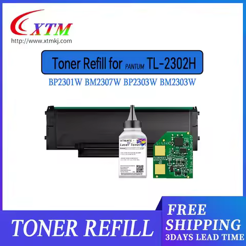 TL-2302H Chip with Toner for Pantum BP2301W BM2307W BP2303W BM2303W printer refill toner powder