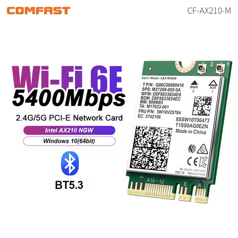 COMFAST NGFF M.2 WiFi Module WiFi6 AX210 AX200 AX1800 Laptop WiFi Card Bluetooth 5.2 2.4G 5G 6GHz 53