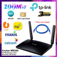 TP-LINK NEW MR200 AC750 WIRELESS DUAL BAND 4G LTE WIFI SIM ROUTER