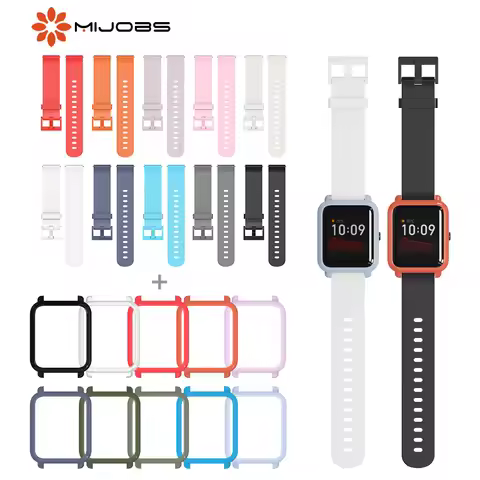 Wrist Strap for Amazfit Bip S Smartwatch 20mm Silicone Watch Band Bracelet Protector Case Cover for 
