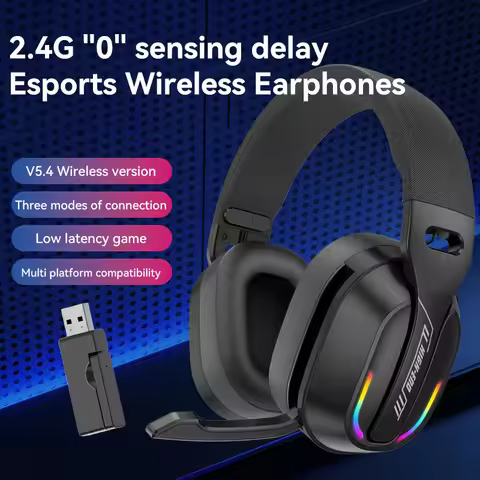 Over Ear Sports Gaming Headset GT100 Portable Bluetooth5.4 Earphones ENC Noise Cancelling Fashion 2.
