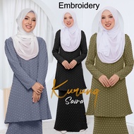 Baju Kurung Moden Saira  Baju Kurung Moden Embroidery Cotton Baju Raya Aidilfitri Aidiladha 2022