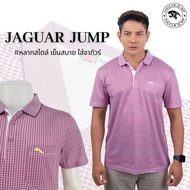 Jaguar Jump เสื้อโปโล ผู้ชาย แขนสั้น ผ้าลายพิมพ์ มี 3 สี แดง,น้ำเงิน,เทา JAY-1436