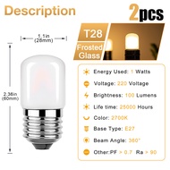 2pcs E27 LED Frosted Edison Bulb 1W T28 Mini Filament Bulb 220V Warm White/Cold White Lamp Bulb 10Wa