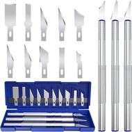 13 PCS Craft Hobby Blades Kit with Handles Refill Blades Aluminum Alloy Hobby Art Blades Exacto Blad