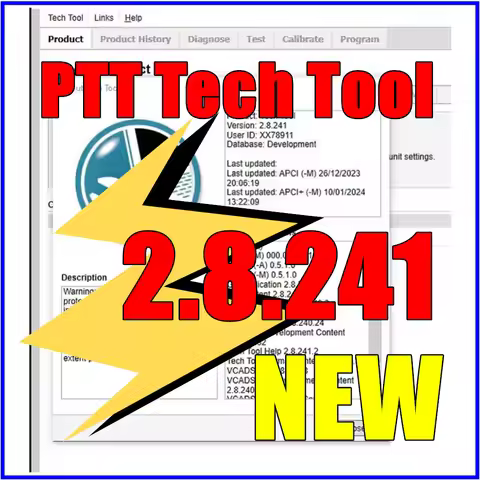 2025 Premium Tech Tool 2.8.241 (PTT 2.8 / VCADS)(REAL Development) Product History with developer to